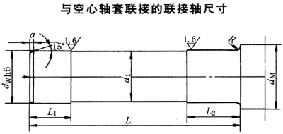 DBY、DCY硬齒面減速機(jī)與空心軸套聯(lián)接的聯(lián)接軸尺寸
